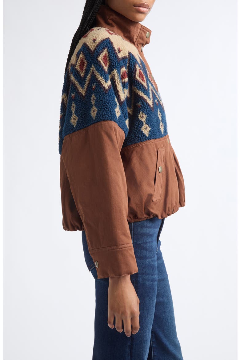 Knoll Mixed Media Fleece Jacket, Alternate, color, DEEP OCHRE