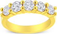 Haus of Brilliance 14K Yellow Gold Plated Sterling Silver 1 1/2 cttw Shared Prong Round Diamond Wedding Band Ring