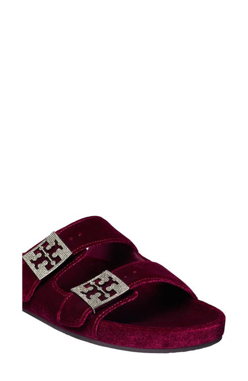Tory Burch Mellow Pavé Slide Sandal In Burgundy