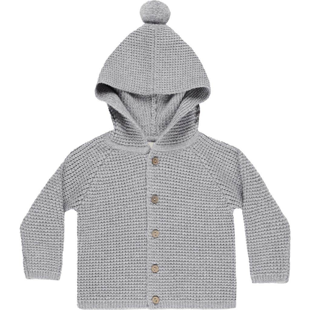 Rylee + Cru Kids' Pompom Hooded Cardigan In Gray
