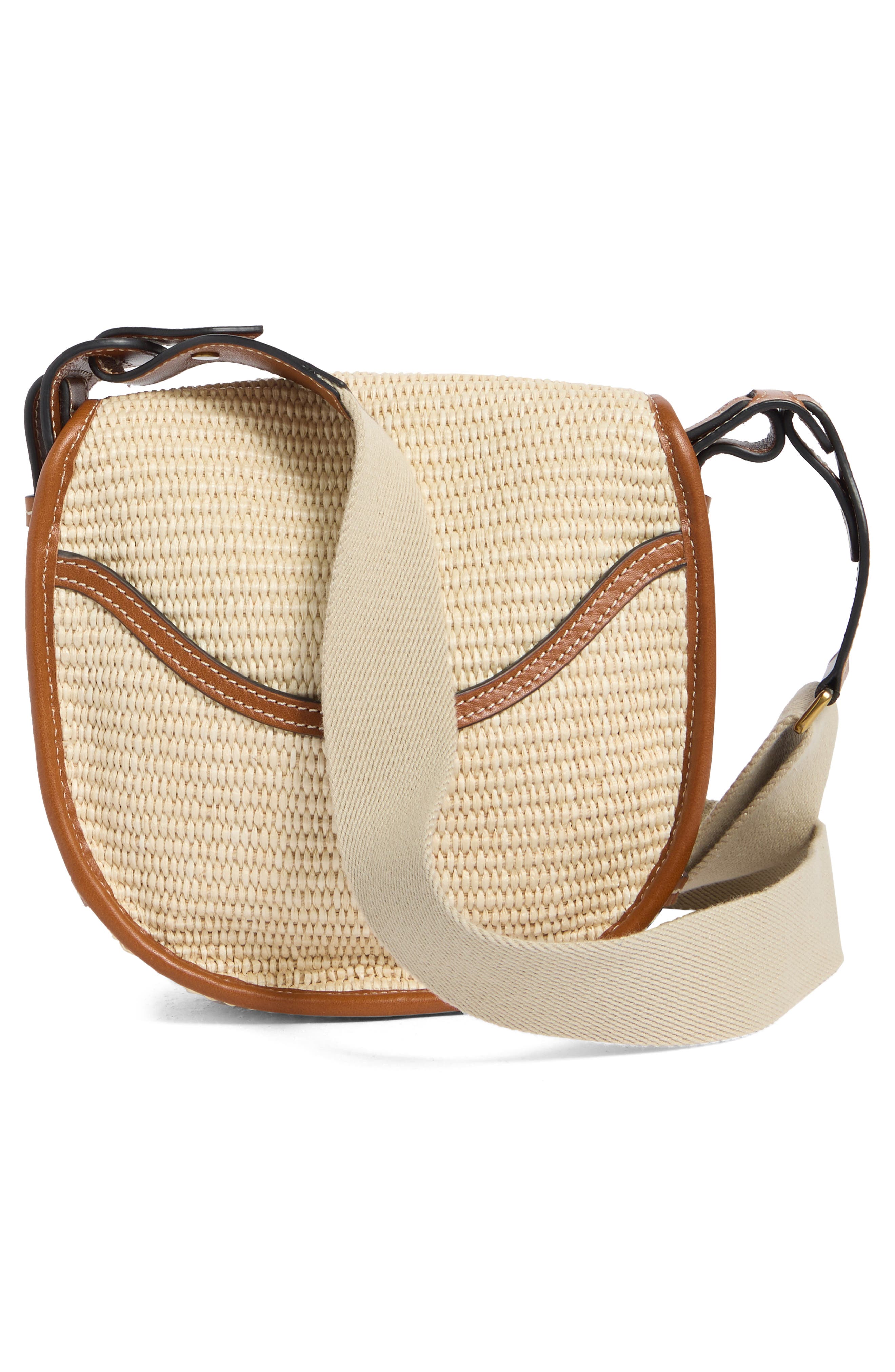Isabel Marant Botsy Woven Raffia Crossbody Bag, Alternate, color, 