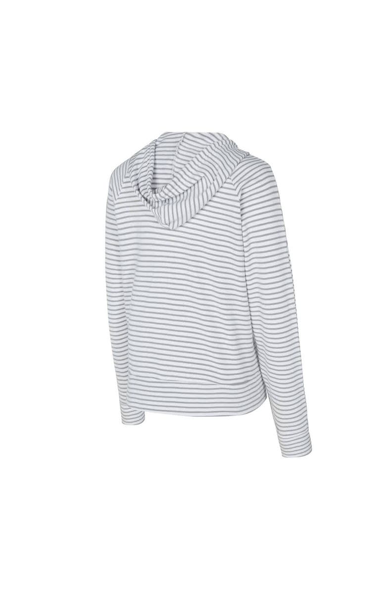 CONCEPTS SPORT Men's Concepts Sport  White/Gray Michigan Wolverines French Terry Striped V-Neck Pullover Hoodie, Alternate, color, White