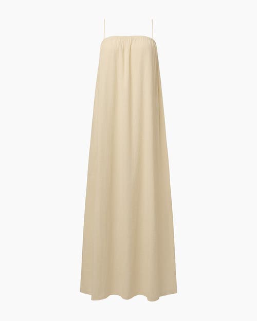 Onia Crinkle Gauze Maxi Dress In Egret