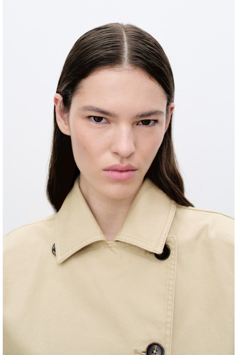 Cotton Crop Trench Coat, Alternate, color, LIGHT/ PASTEL GREY