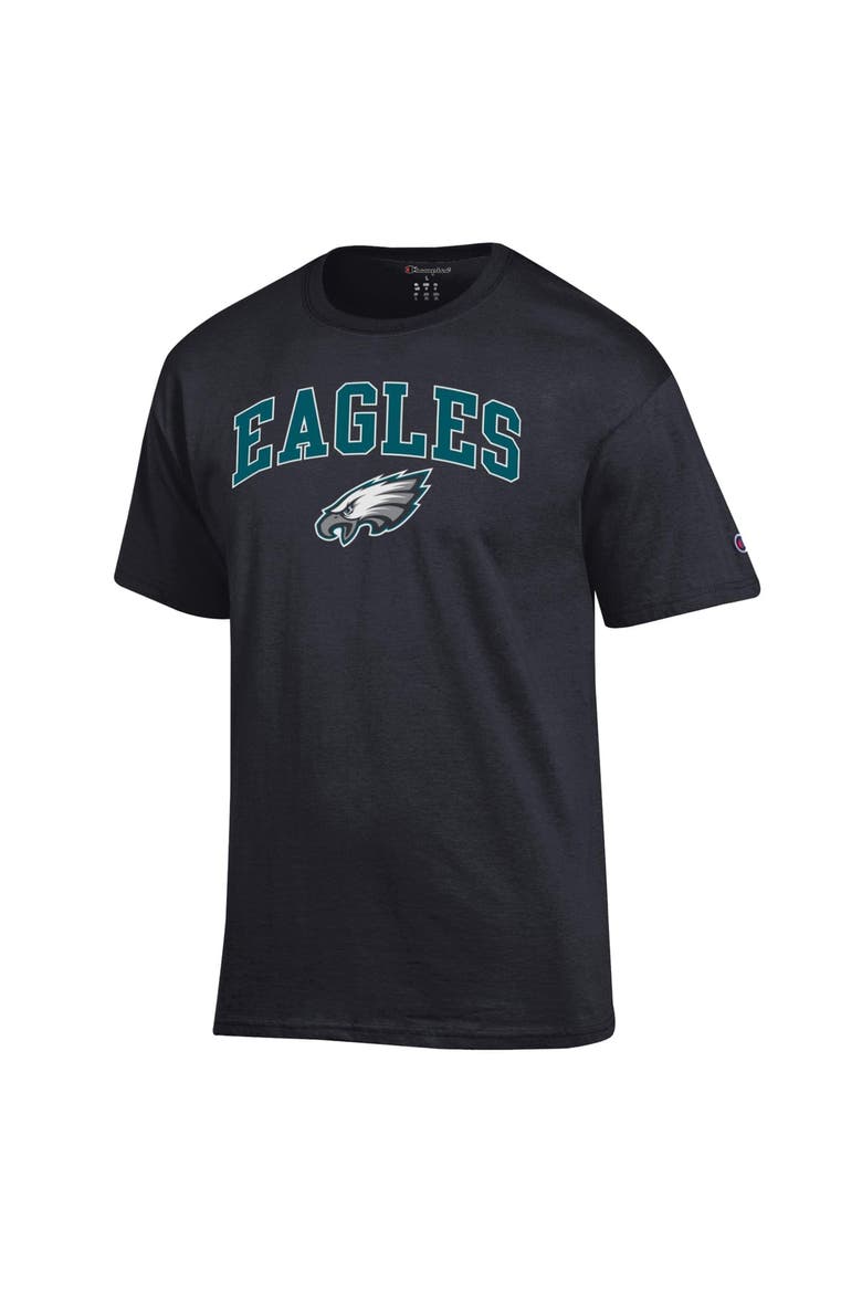 Men's Champion Black Philadelphia Eagles Arch Over Logo T-Shirt, Alternate, color, Black