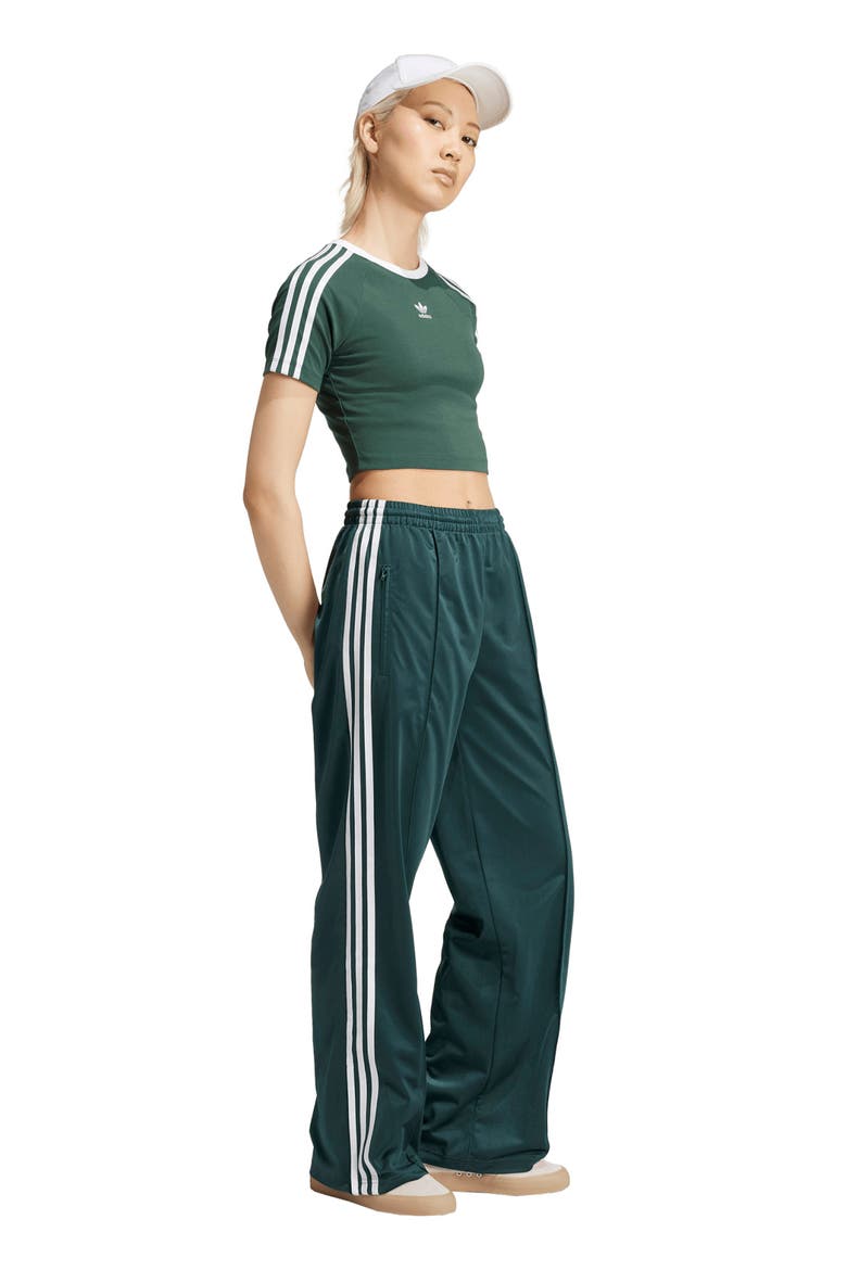 Adicolor 3-Stripes Crop T-Shirt, Alternate, color, MINERAL GREEN