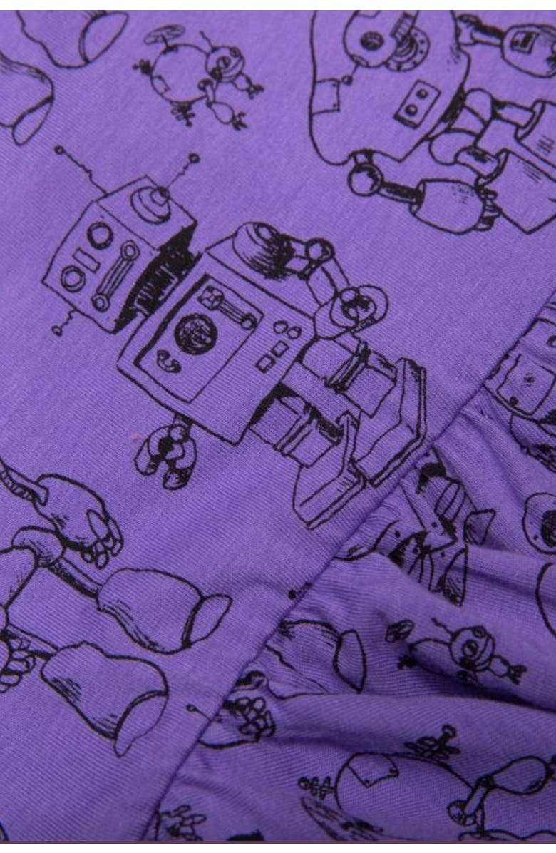 WORTHY THREADS Printed Twirly Dress, Alternate, color, Robots