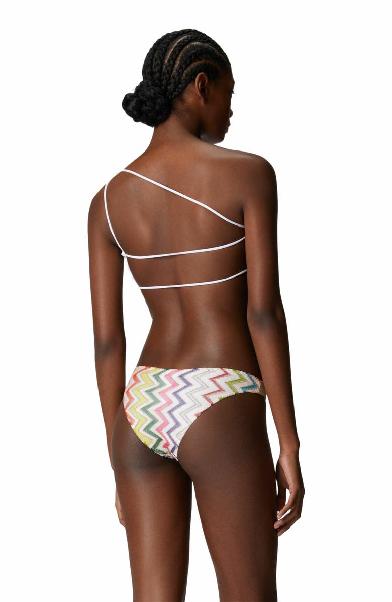 Missoni One-shoulder Bikini With Double Ties, Alternate, color, Multicoloured
