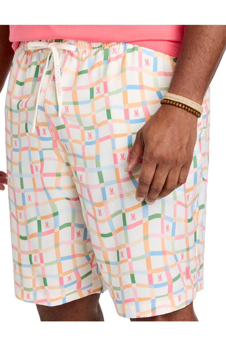 Psycho Bunny Big & Tall Atlas All Over Patterned Swim Trunks, Alternate, color, Pristine