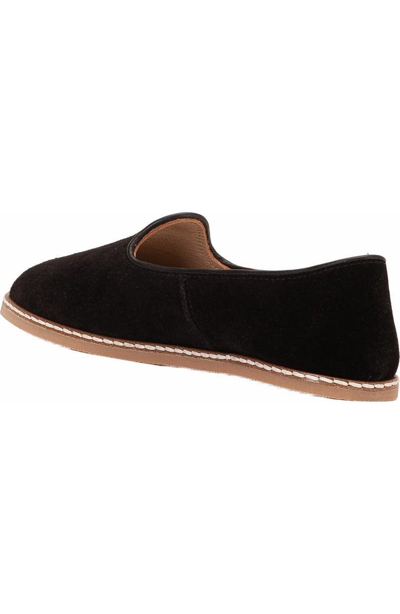 Epilogue Shoes Istanbul Suede Leather Slip On Flats, Alternate, color, Black Suede Leather
