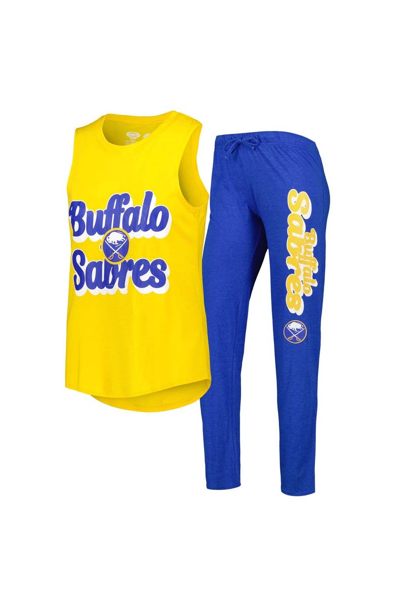 CONCEPTS SPORT Women's Concepts Sport Gold/Heather Royal Buffalo Sabres Meter Muscle Tank Top & Pants Sleep Set, Main, color, 