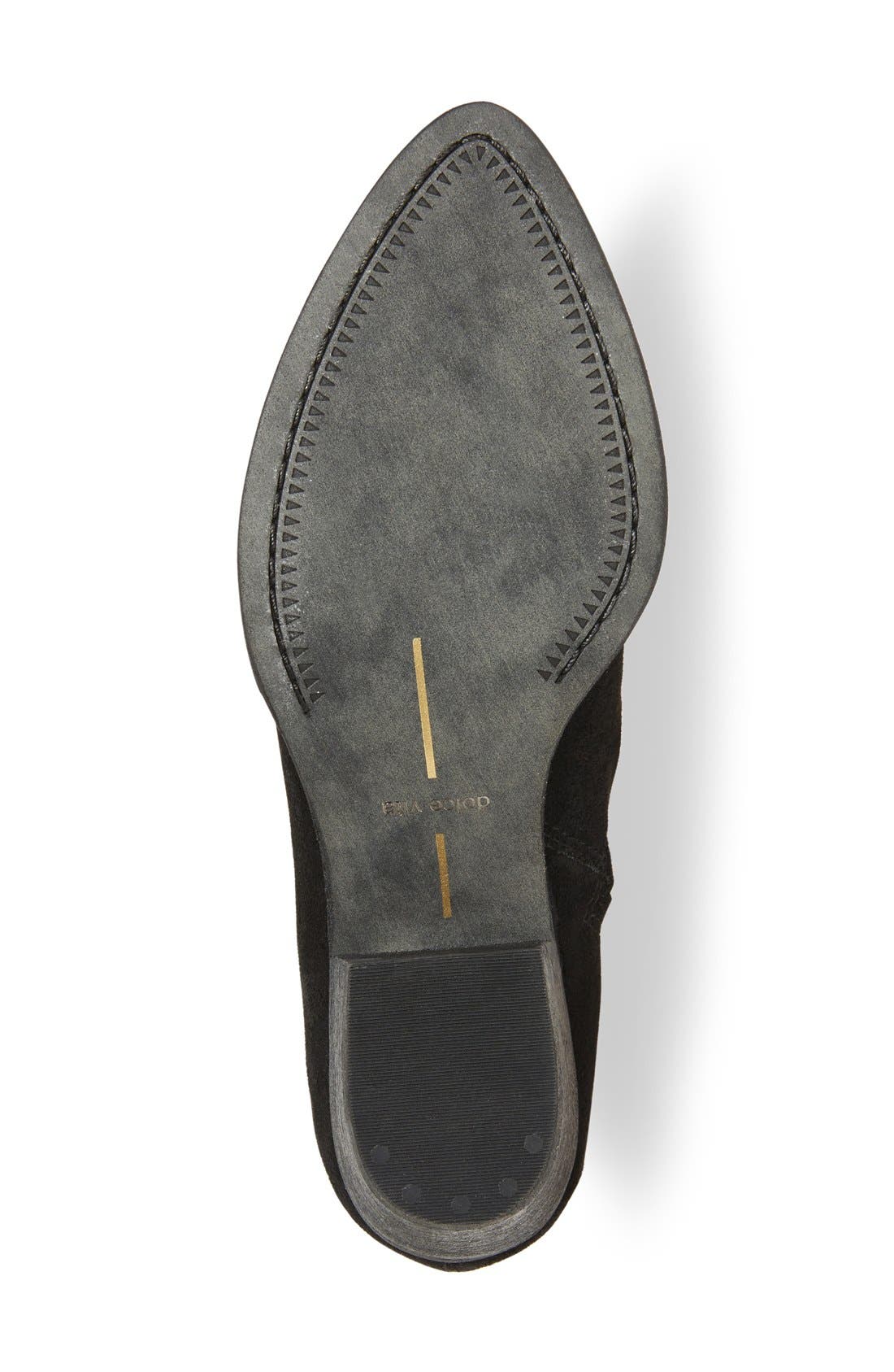 'Sparrow' Thigh High Almond Toe Boot, Alternate, color, BLACK SUEDE