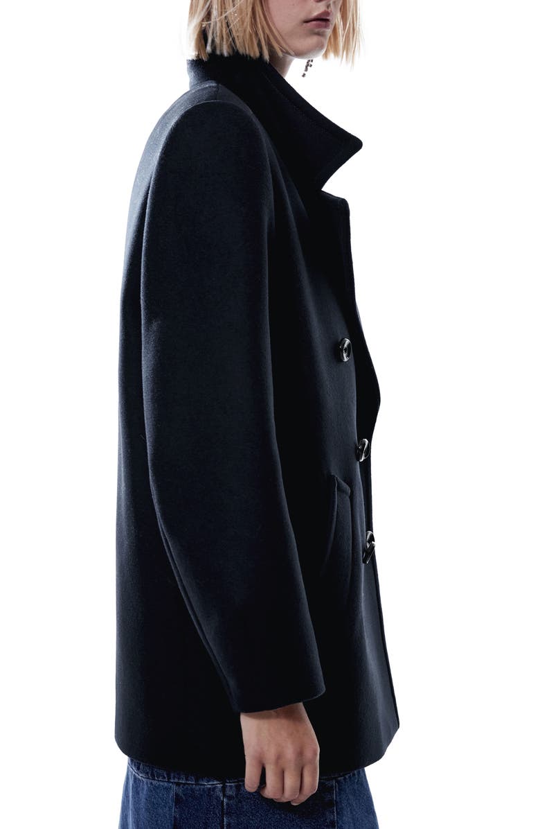 MANGO Double Breasted Wool Blend Coat, Alternate, color, 