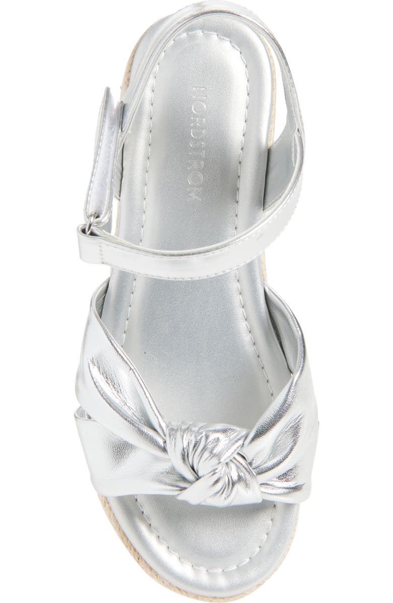 Nordstrom Kids' Bren Espadrille Wedge Sandal, Alternate, color, Silver Metallic