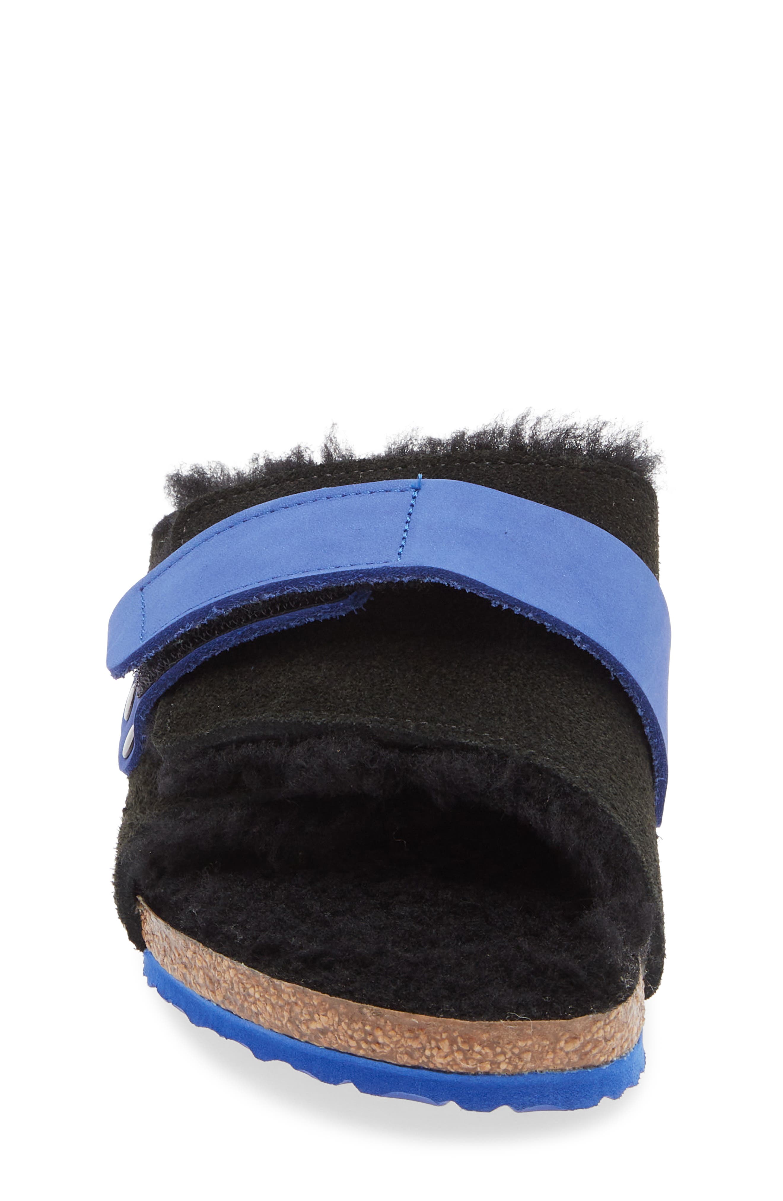 Birkenstock Kids' Kyoto Genuine Shearling Lined Slide Sandal, Alternate, color, Black