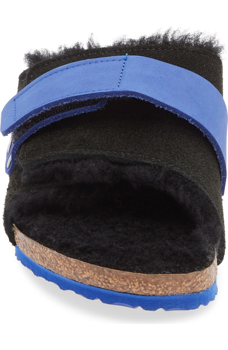 Birkenstock Kids' Kyoto Genuine Shearling Lined Slide Sandal, Alternate, color, Black