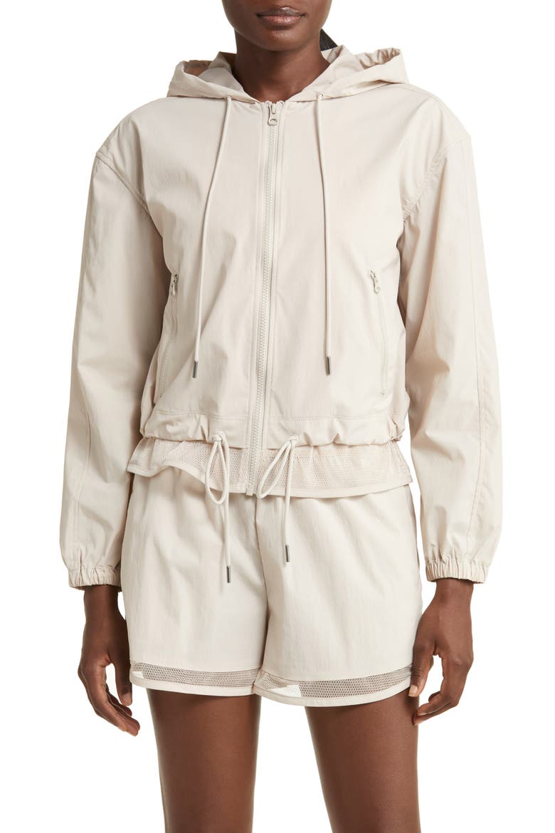 Hybrid Ventilated Hooded Jacket, Alternate, color, GREY PEBBLE
