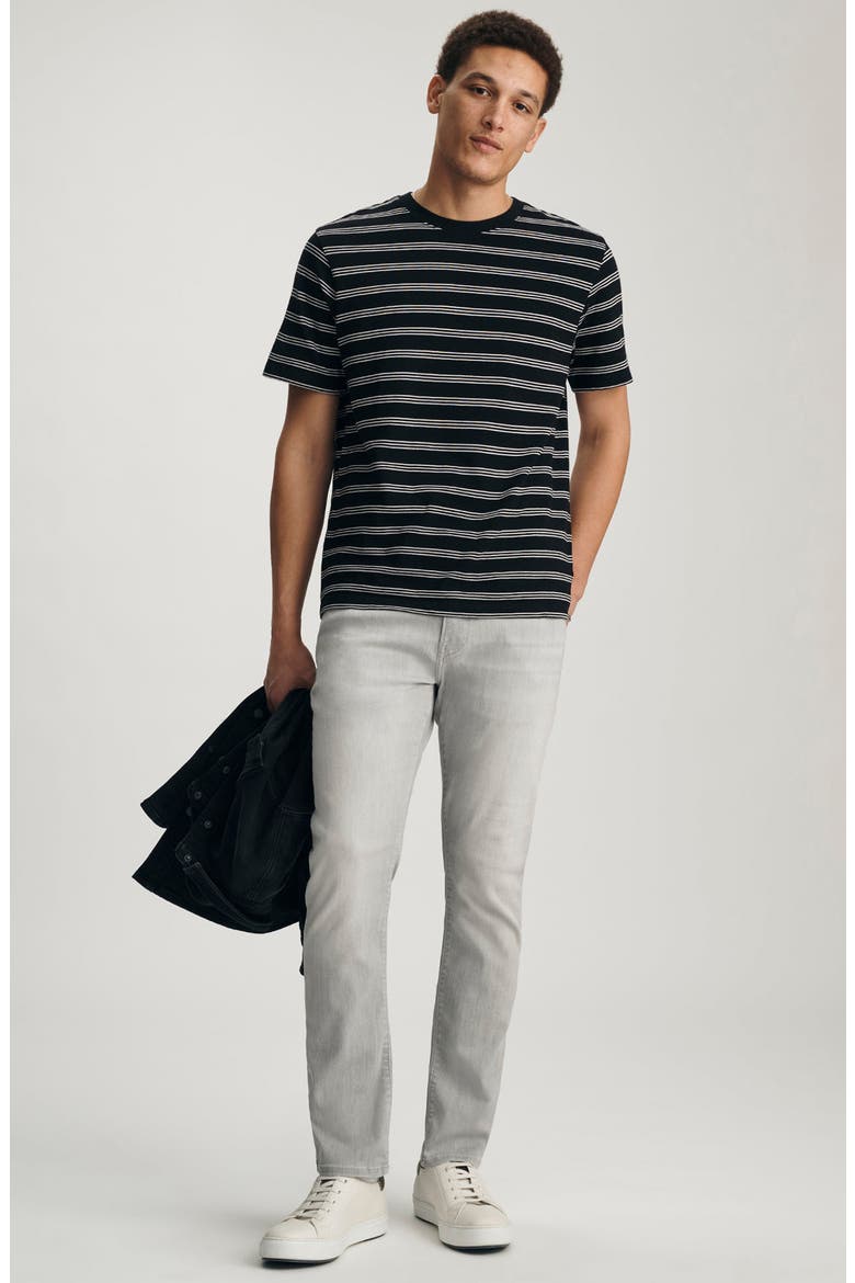 Regular Fit Stripe Cotton T-Shirt, Alternate, color, BLACK