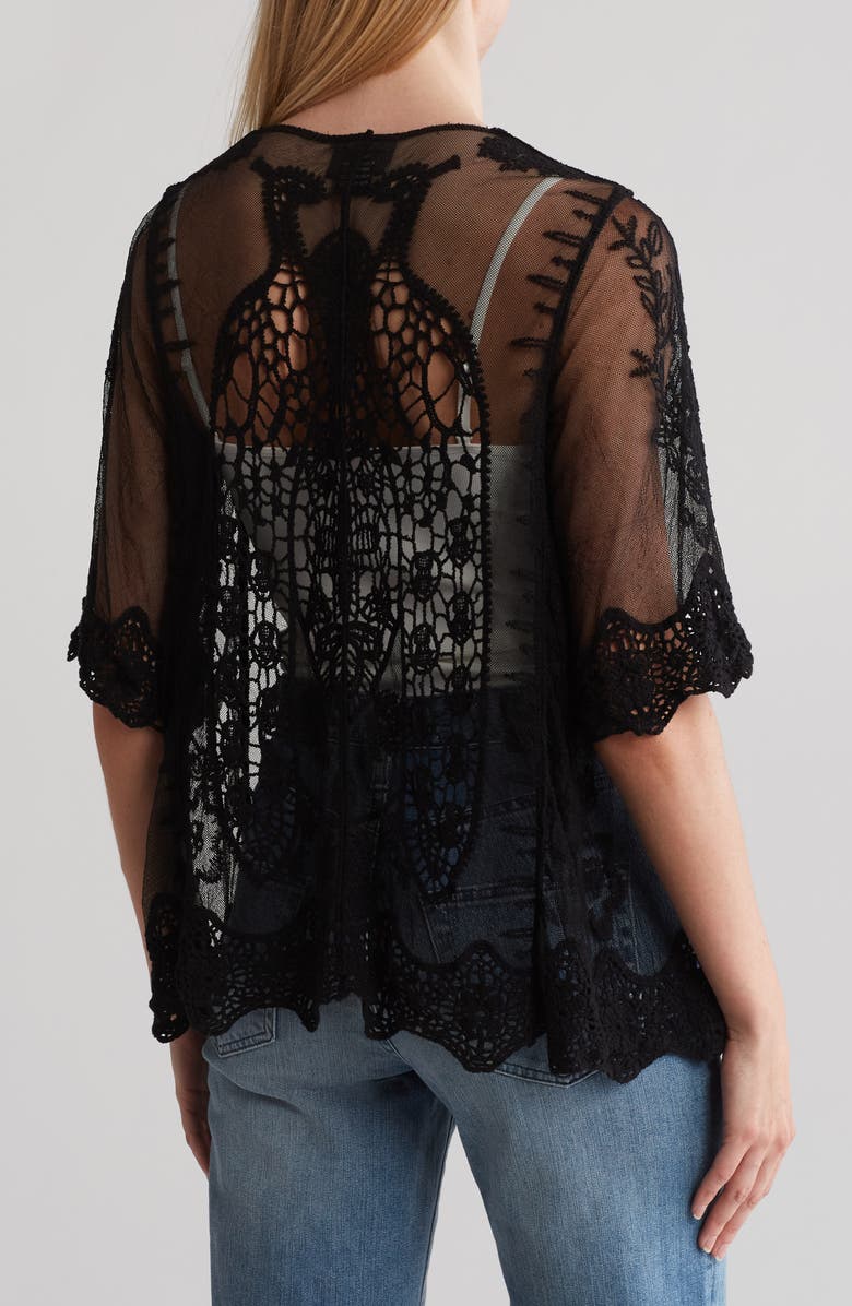 Forgotten Grace Novelty Crochet Lace Topper, Alternate, color, Black