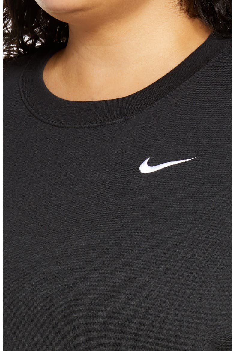 Sportswear Fleece Crewneck Sweatshirt, Alternate, color, BLACK/ WHITE