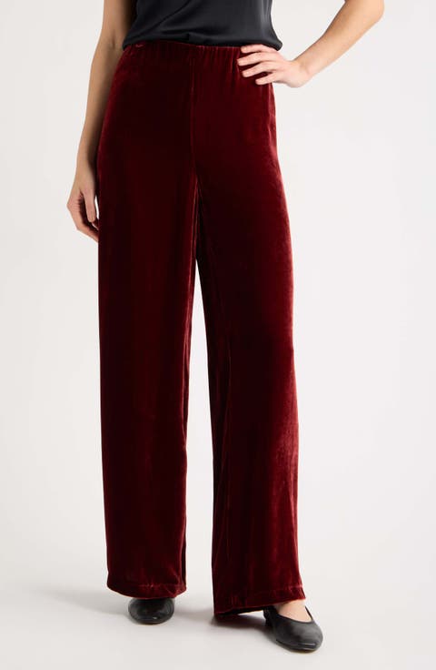 Velvet Wide Leg Pants