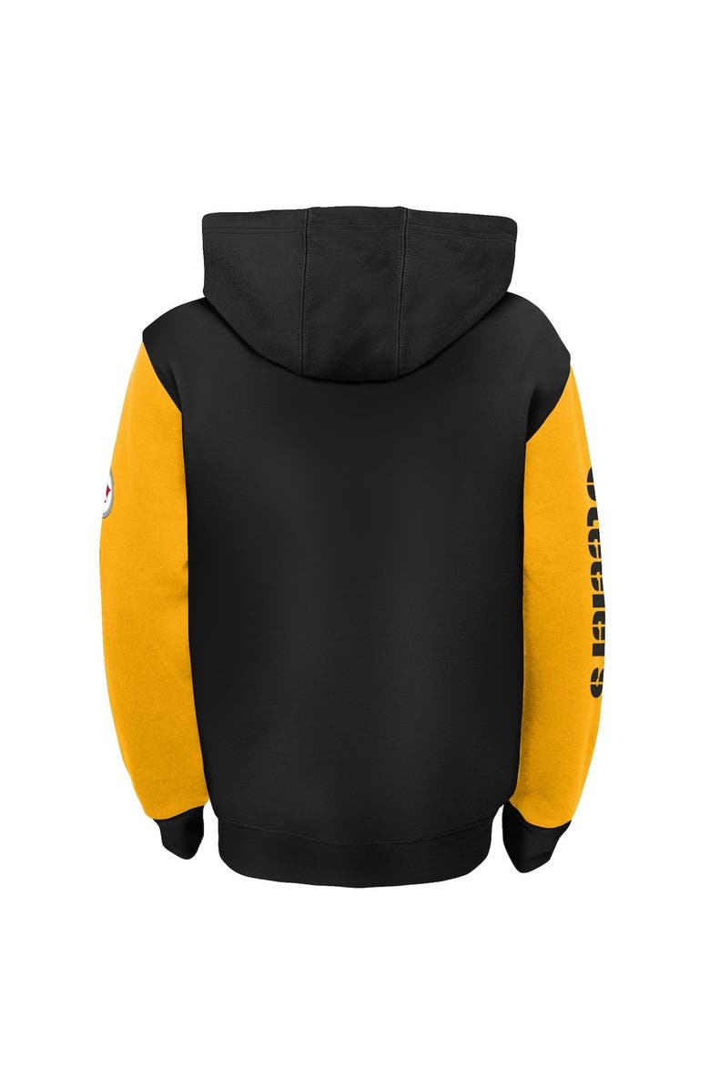 Outerstuff Youth Black/Gold Pittsburgh Steelers Poster Board Full-Zip Hoodie, Alternate, color, 