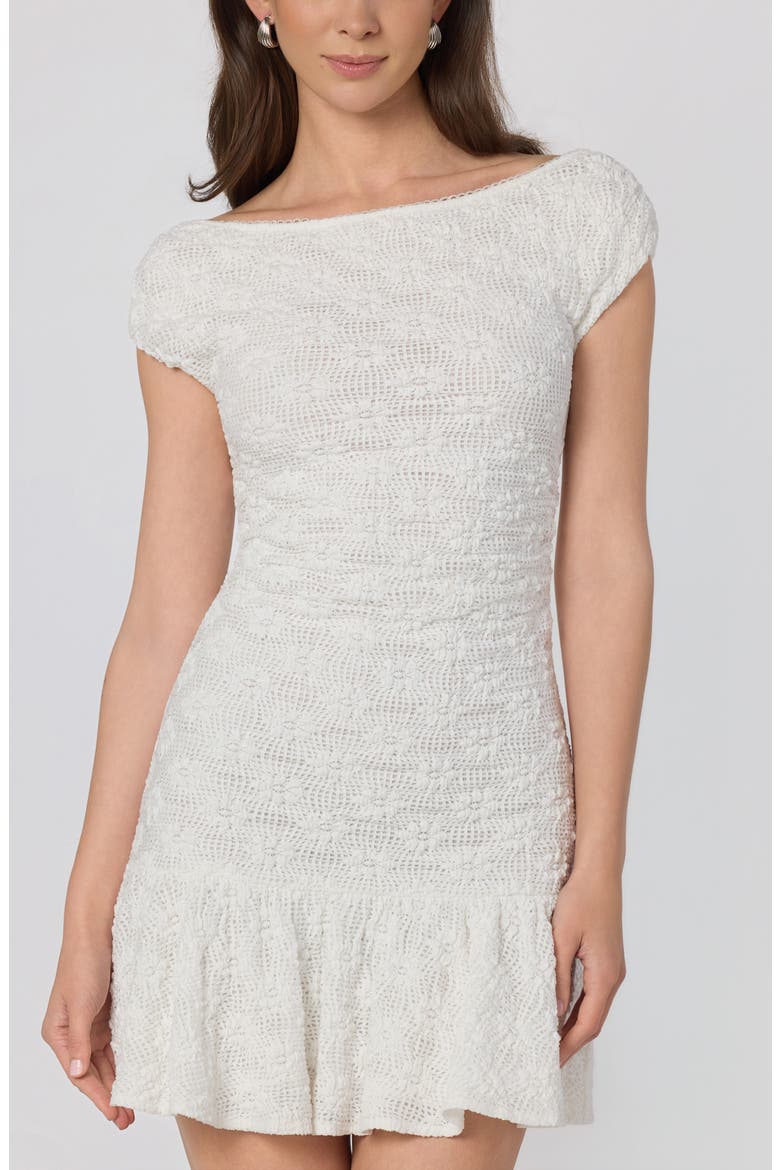 Jolene Lacy Minidress, Alternate, color, WHITE