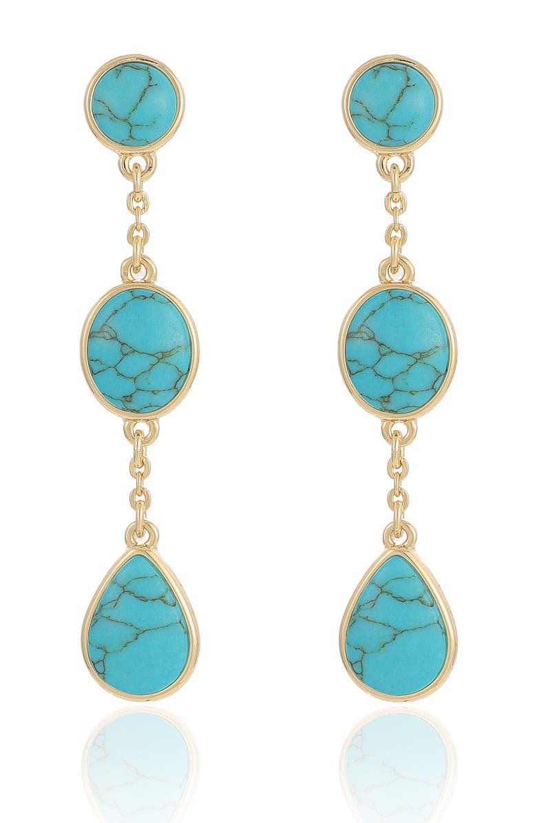 Ettika Reconstituted Turquoise Linear Earrings, Main, color,