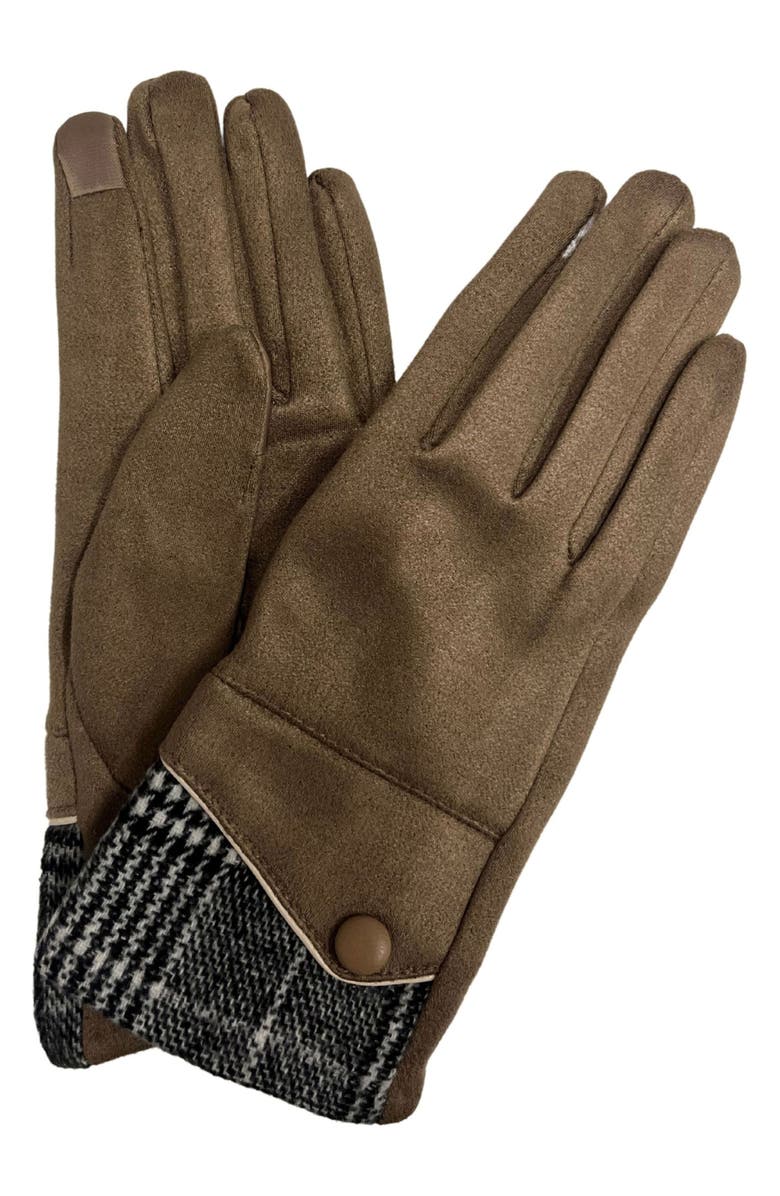 MARCUS ADLER Plaid Touchscreen Gloves, Main, color, Camel