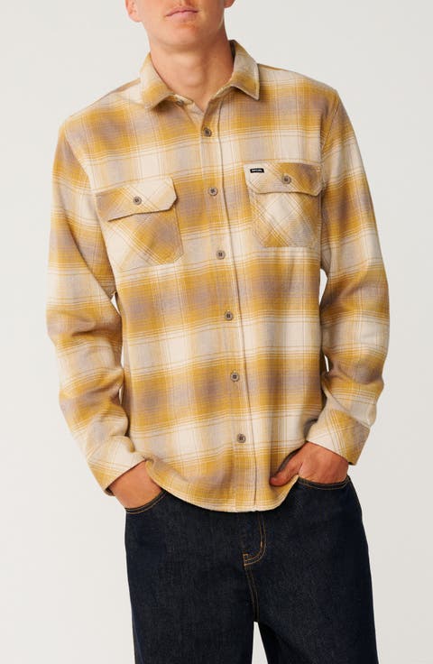 Count Plaid Cotton Flannel Button-Up Shirt