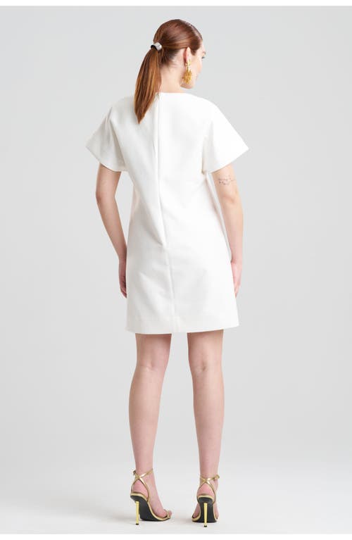 Natori Canvas Short Sleeve Sheath Dress In White