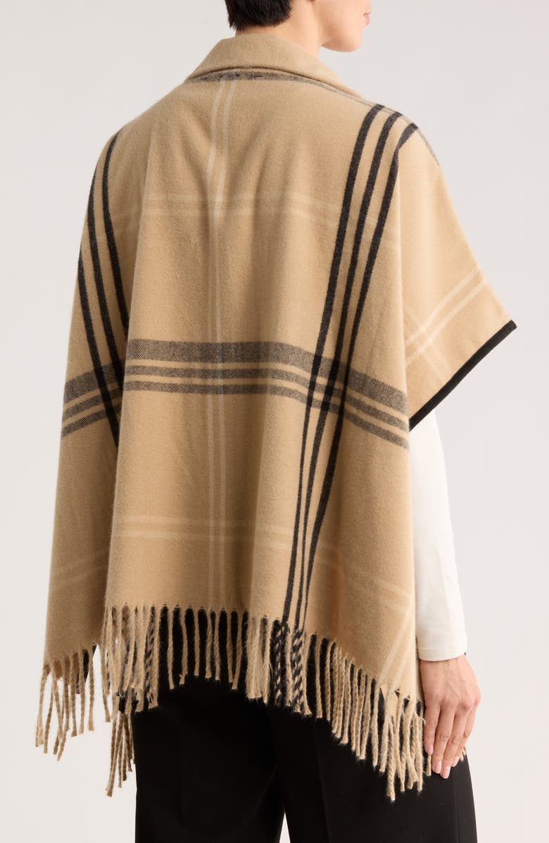 Vince Camuto Plaid Zip Front Ruana, Alternate, color, Neutral