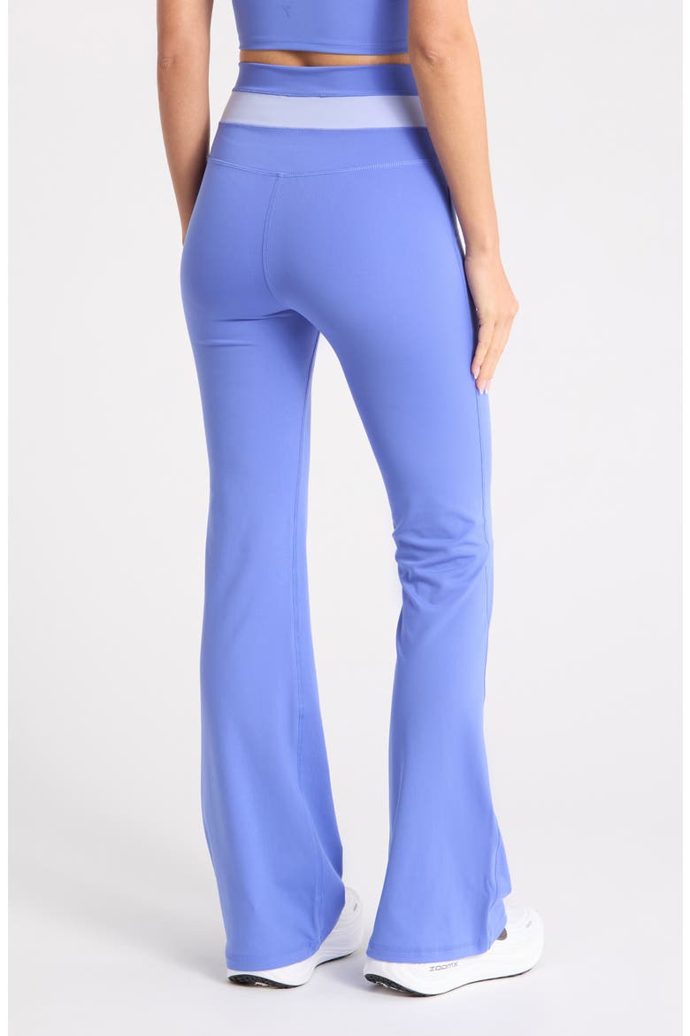 Lux Anya Crossover Colorblock Flared Leggings, Alternate, color, PERLA BLUE
