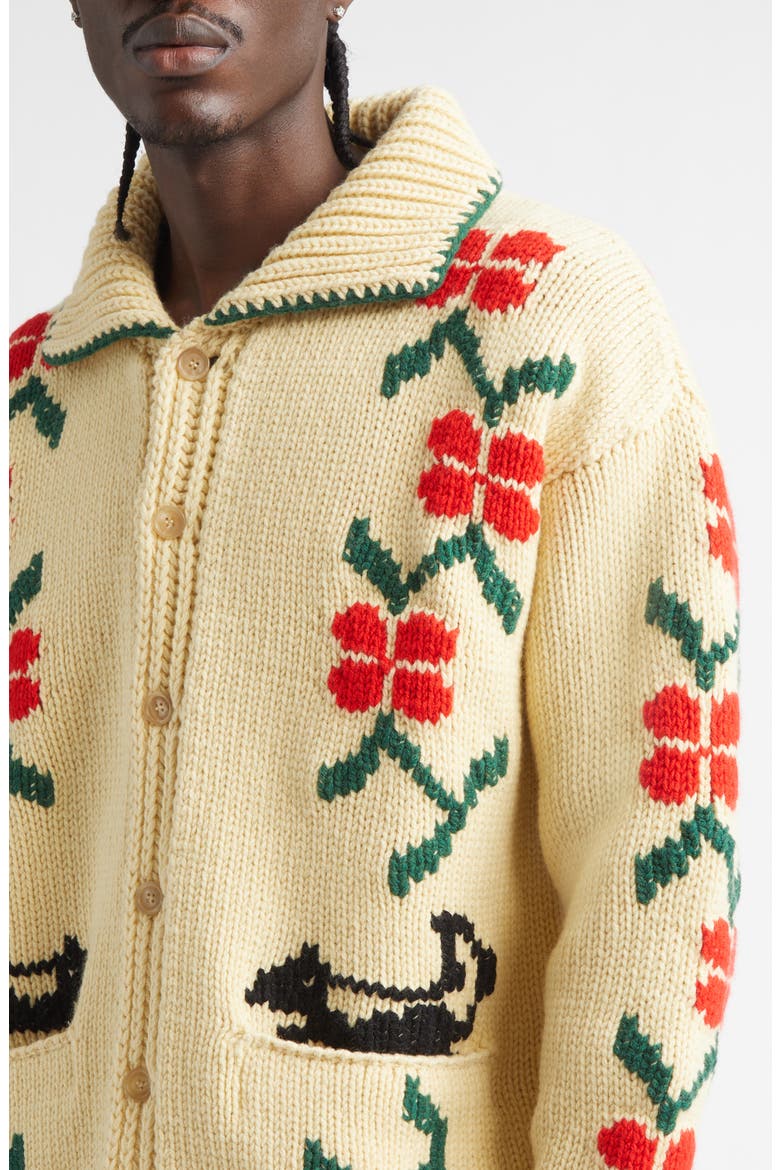 Pirate Ship Virgin Wool Cardigan, Alternate, color, IVORY