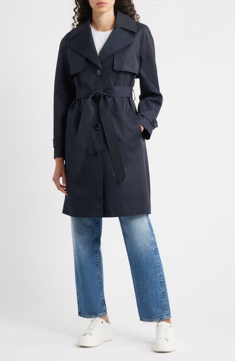 Water Resistant Cotton Blend Trench Coat