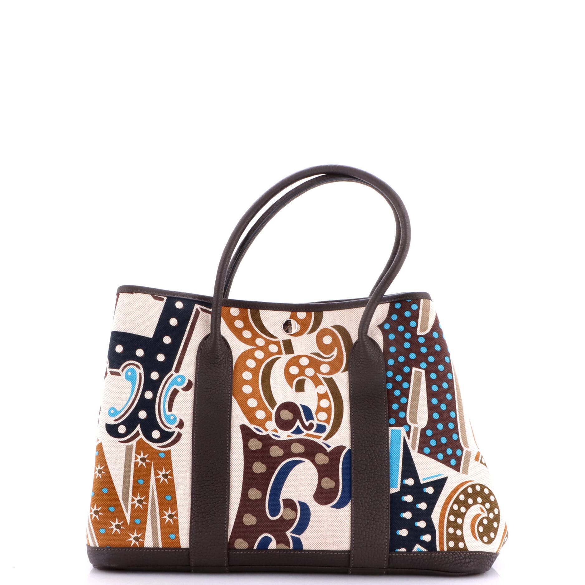 Electrique Garden Party Tote Printed Toile and Leather 36, Alternate, color, Brown