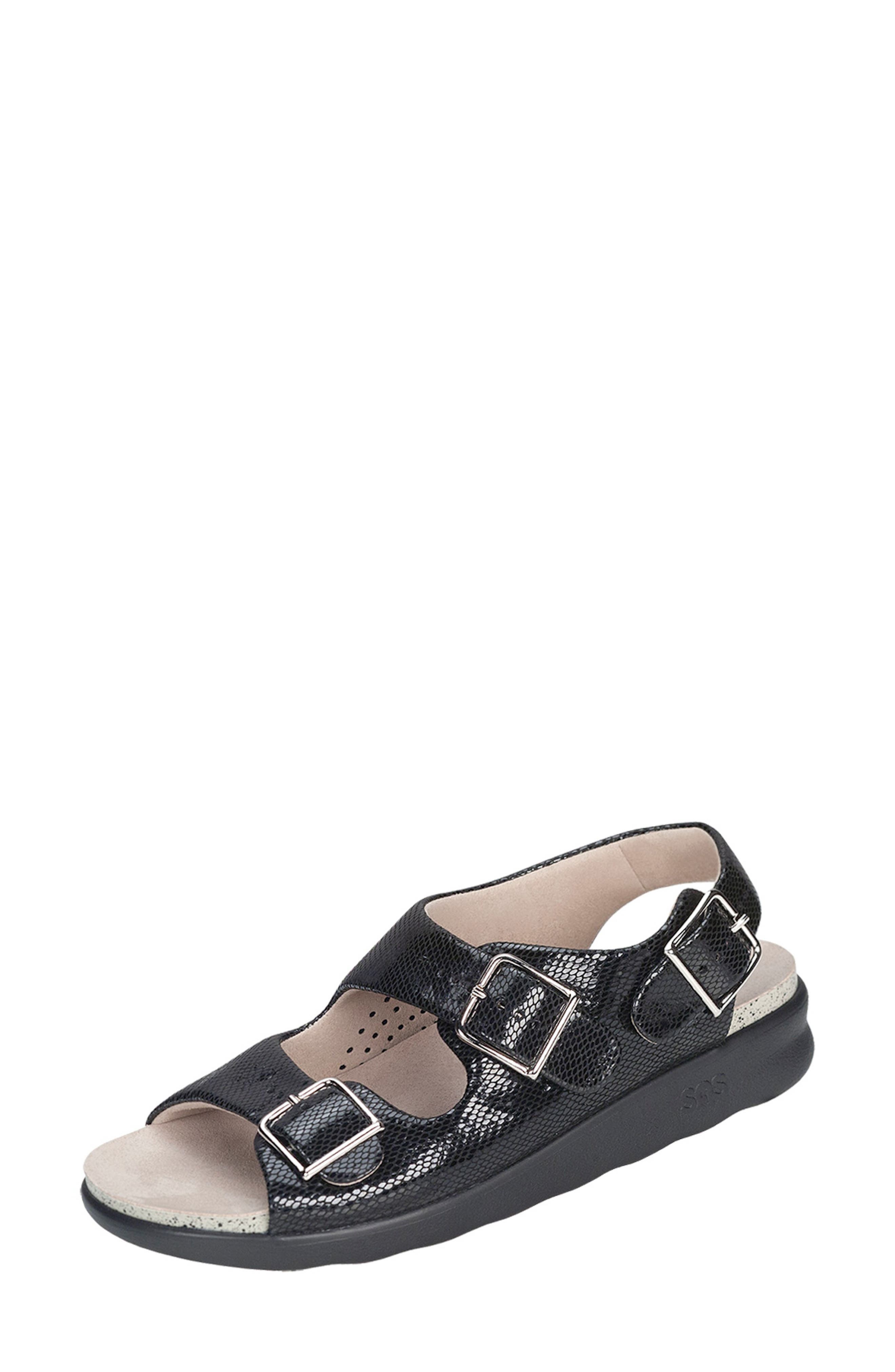Relaxed Slingback Sandal - Multiple Widths Available, Alternate, color, BLACK SNAKE