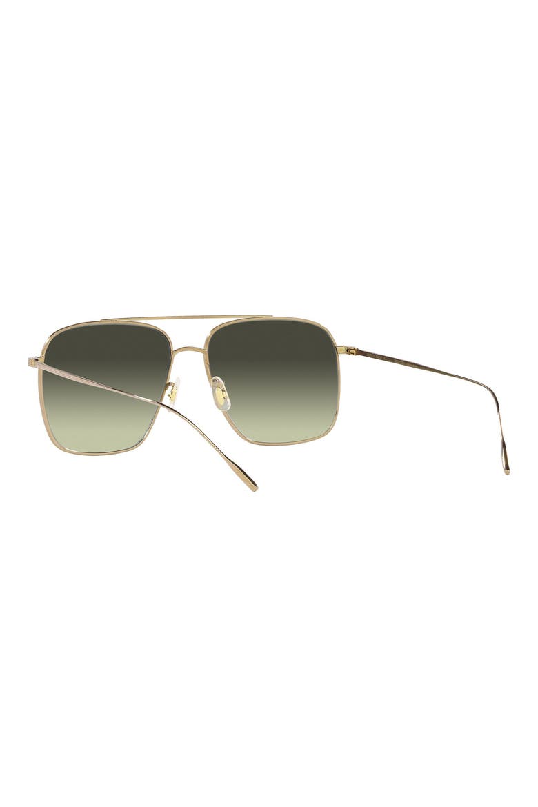 Dresner 56mm Gradient Pilot Sunglasses, Alternate, color, DARK GREEN