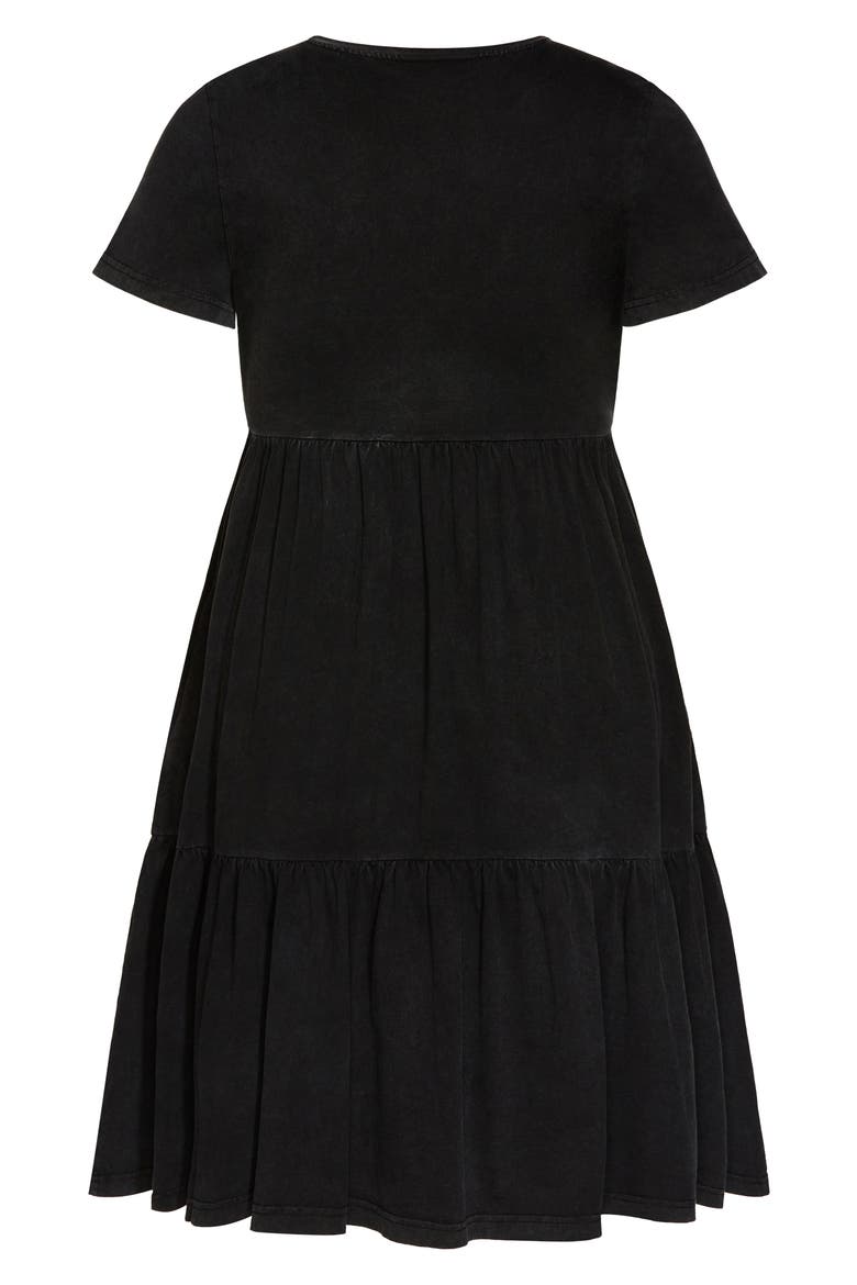 Retro Roller Midi T-Shirt Dress, Alternate, color, BLACK