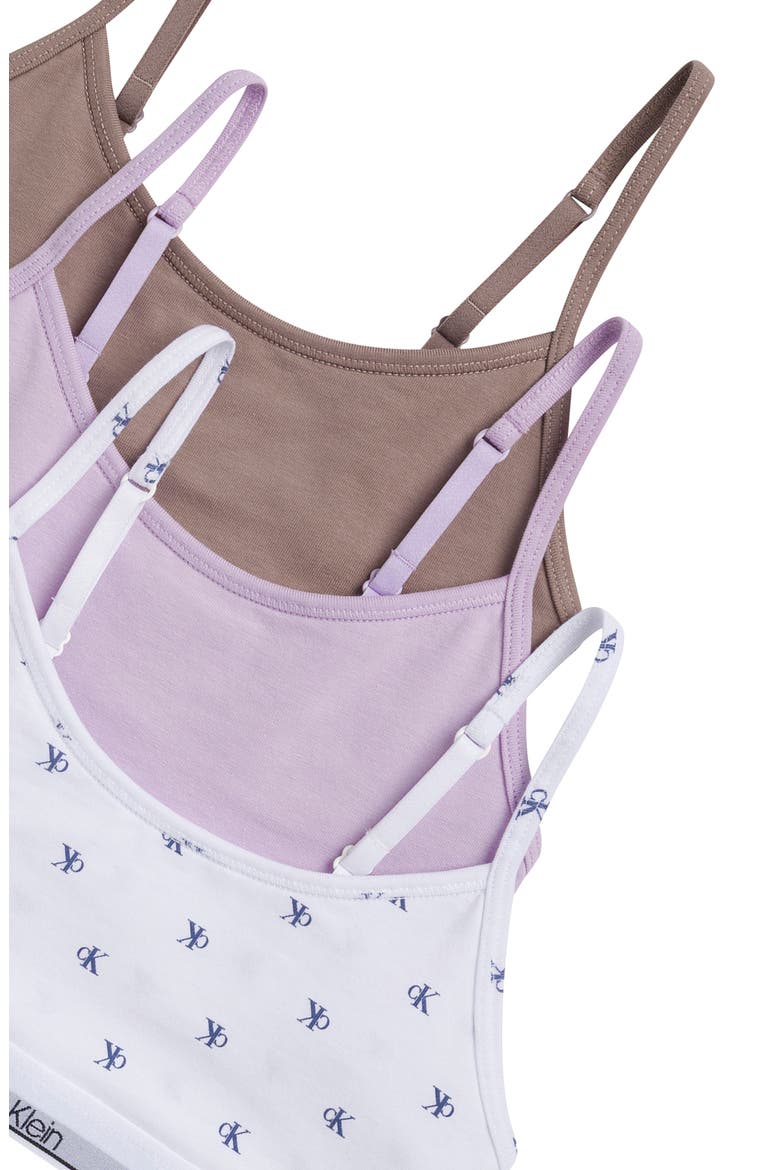 Kids' Assorted 3-Pack Stretch Cotton Bralettes, Alternate, color, CKBL/PSLIL/DX