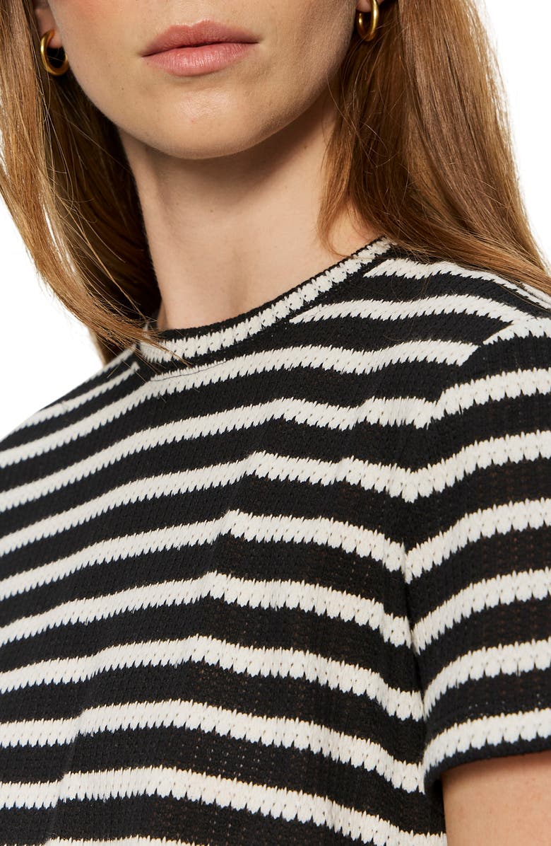 Sanctuary Perfect Texture Stripe Tee, Alternate, color, Black/ Chalk Stripe