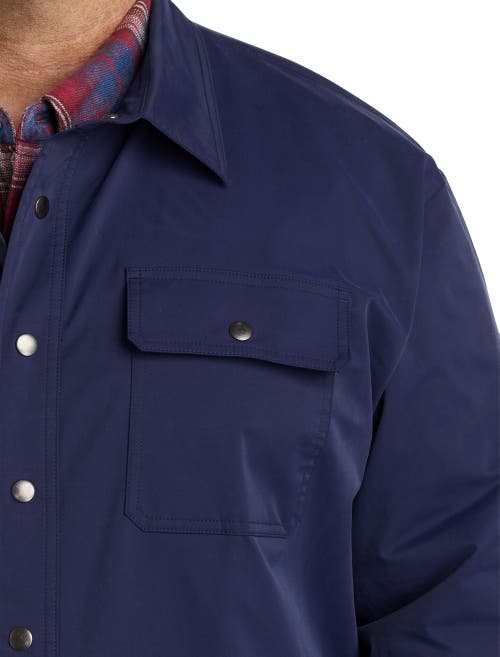 True Nation By Dxl Big & Tall Flannel-lined Shirt Jacket In Evening Blue
