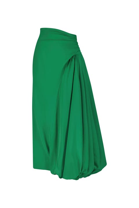 Faille Draped Bubble Skirt