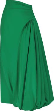 Lela Rose Faille Draped Bubble Skirt