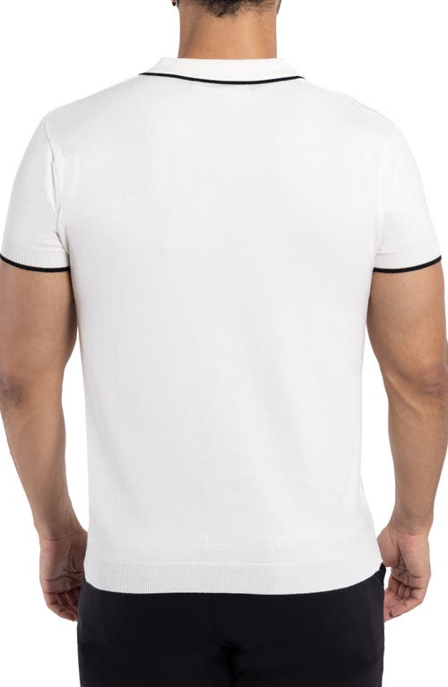 X-ray Xray V-neck Polo Sweater In Off White