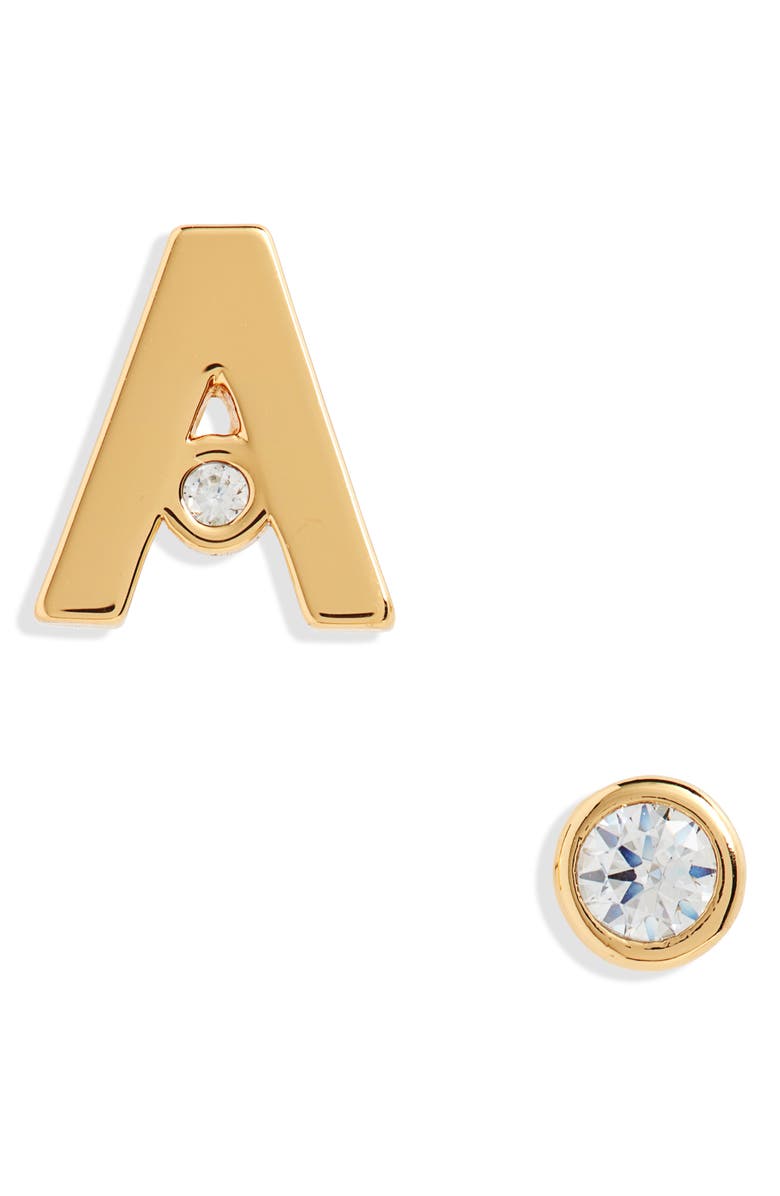 Kate Spade New York initial mismatched stud earrings, Main, color, 