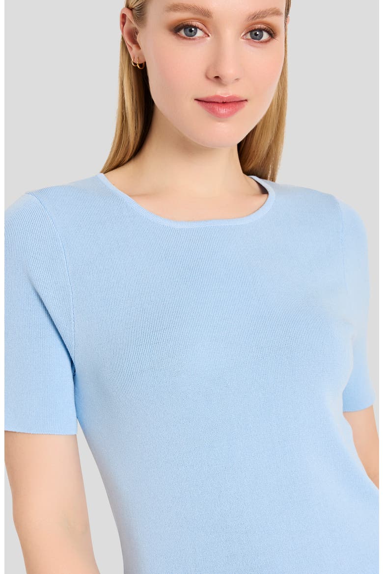 Short Sleeve Sweater, Alternate, color, ICE BLUE