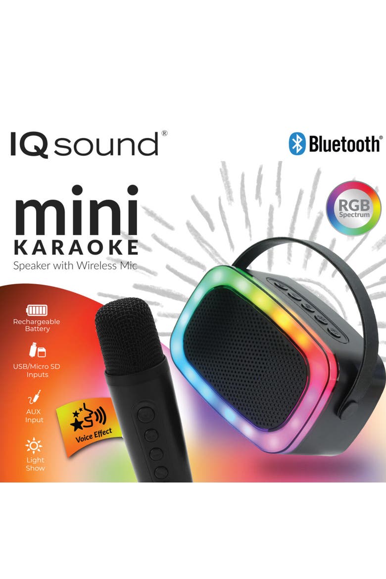 Rechargable Mini Karaoke Speaker Wireless Microphone, Alternate, color, Black