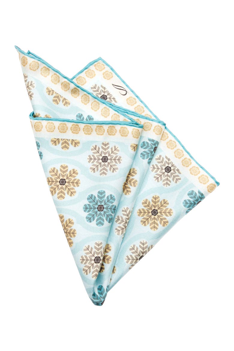 Gargano - Silk Pocket Square for Men, Alternate, color, Aqua