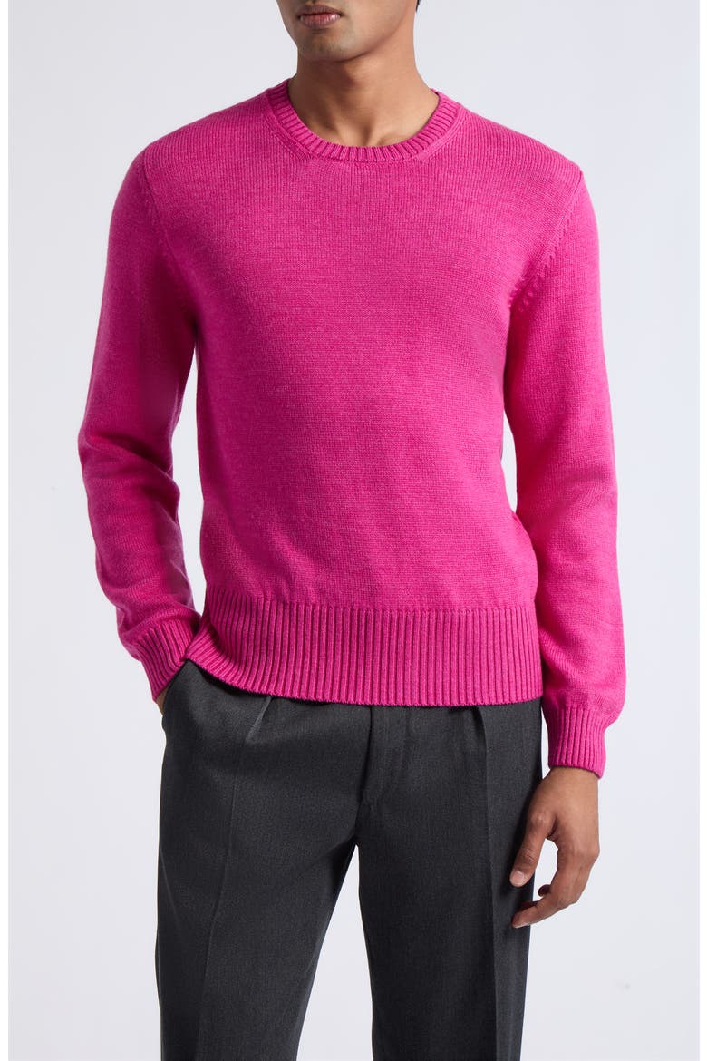 Chunky Merino Wool Sweater, Main, color, PINK